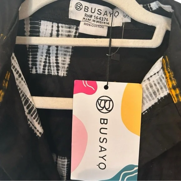 Busayo Tola Blouse Statement Balloon Sleeve 100% Cotton size small - Picture 4 of 5